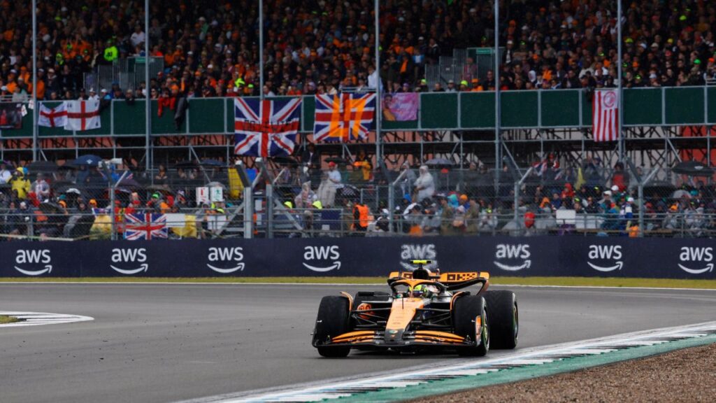 Lando Norris durante el GP de Silverstone
