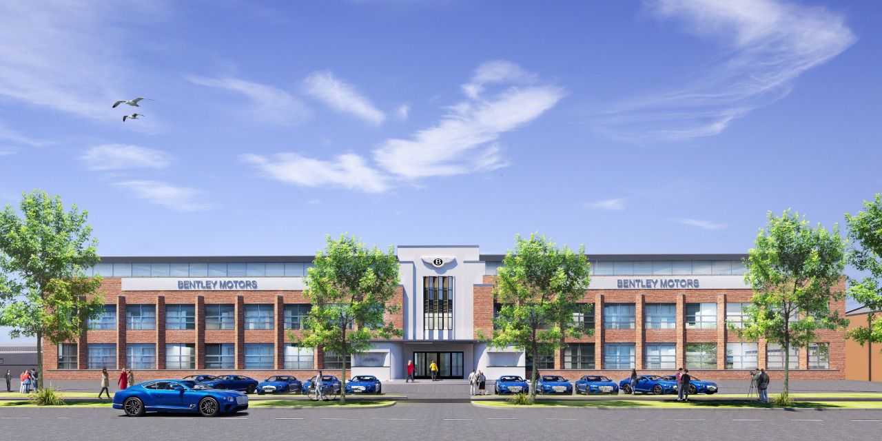 Diseño render de la futura apariencia del edificio remodelado en Crewe