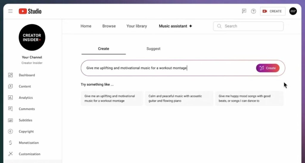 YouTube lanza un asistente de IA para crear música libre de derechos