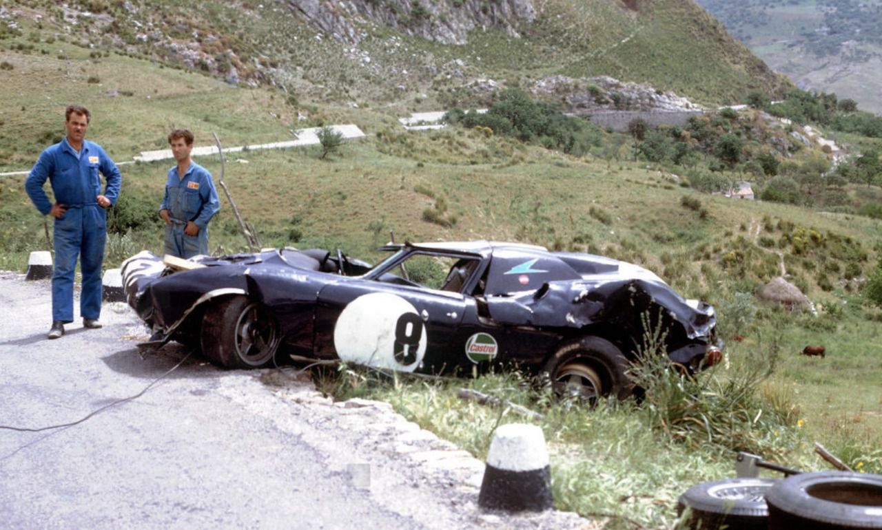 Accidente del Ferrari 250 Original en la Targa Florio