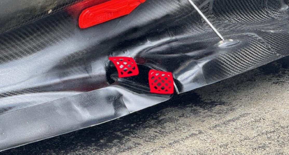 Detalles de la parte trasera del suelo del RB21” (Fuente X: @albertfabrega)