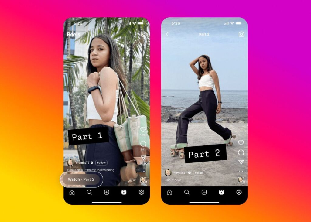 Instagram incorpora enlaces entre Reels para facilitar la narrativa en serie