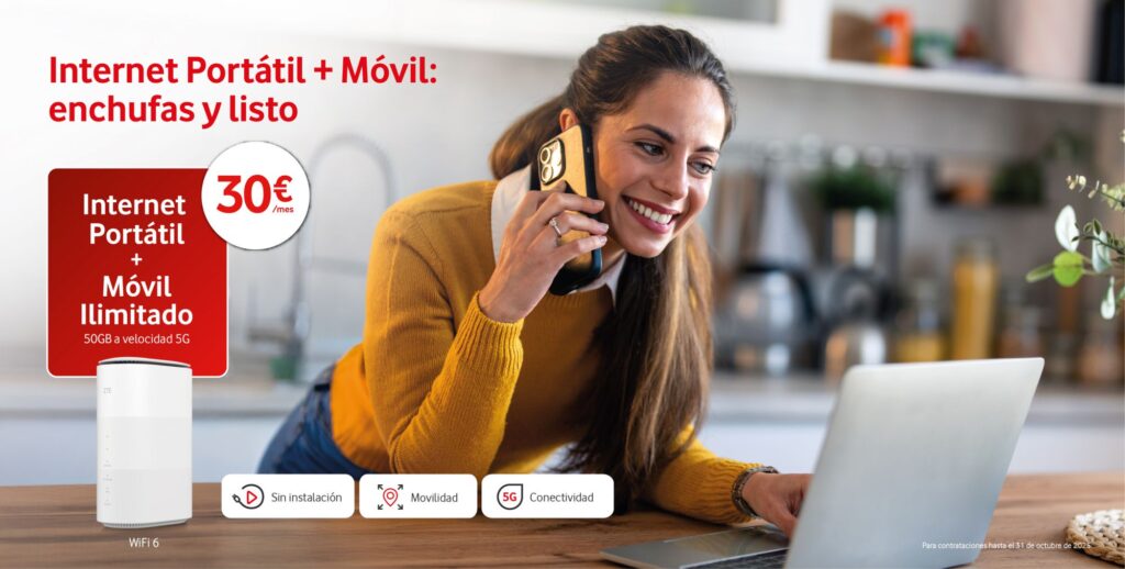 Vodafone apuesta por la conectividad flexible con Internet Portátil de hasta 1 Gbps y WiFi 6