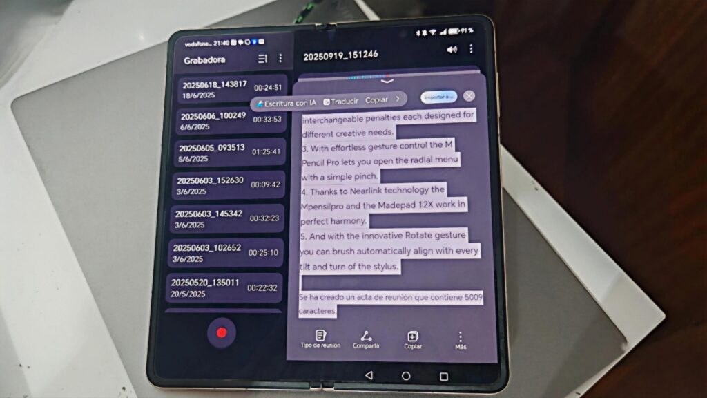 Honor Magic V5 abierto